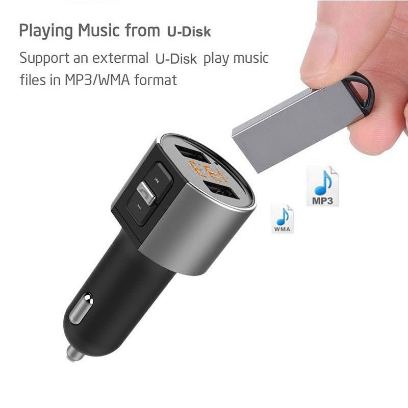 Car Bluetooth Cigarette Lighter FM Transmitters USB Car Charger MP3 Adapter eBay