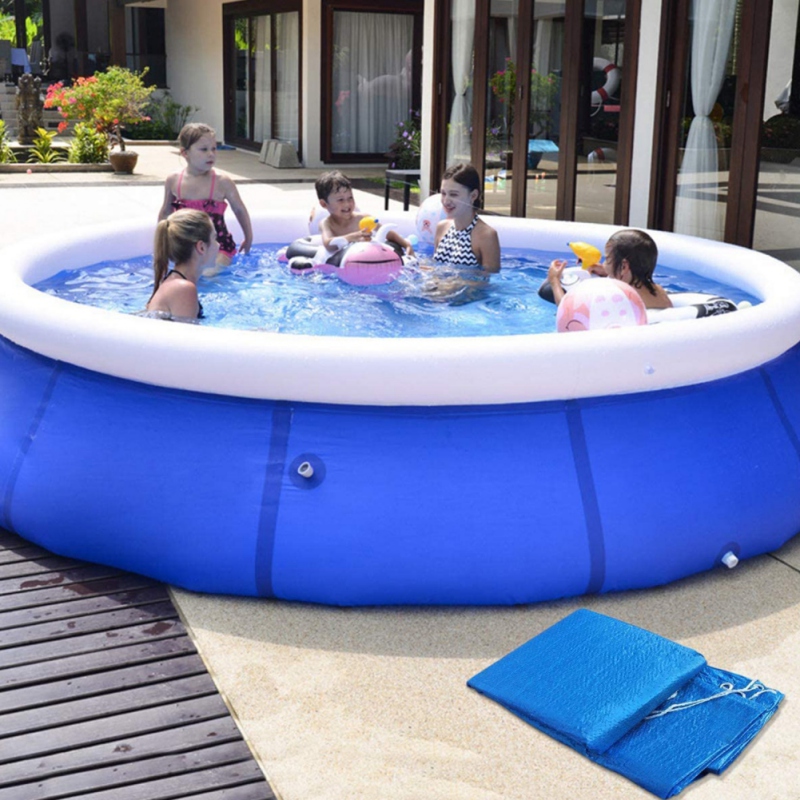 6-12Ft Round/Rectangle Swimming Paddling Pool Cover Inflatable Easy Fast Set C 