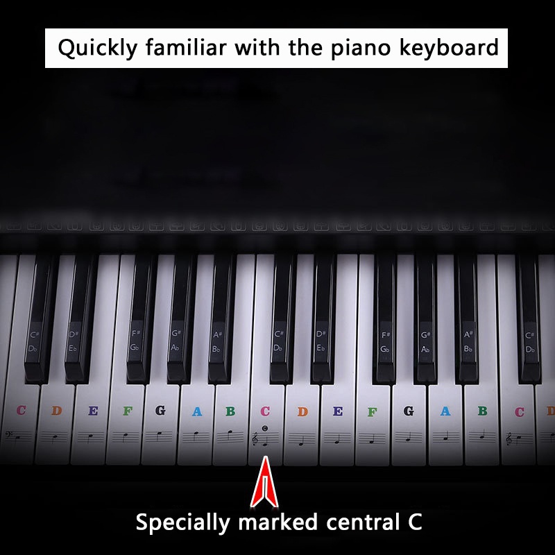 piano keyboard stickers decal label note for beginners learning 3749