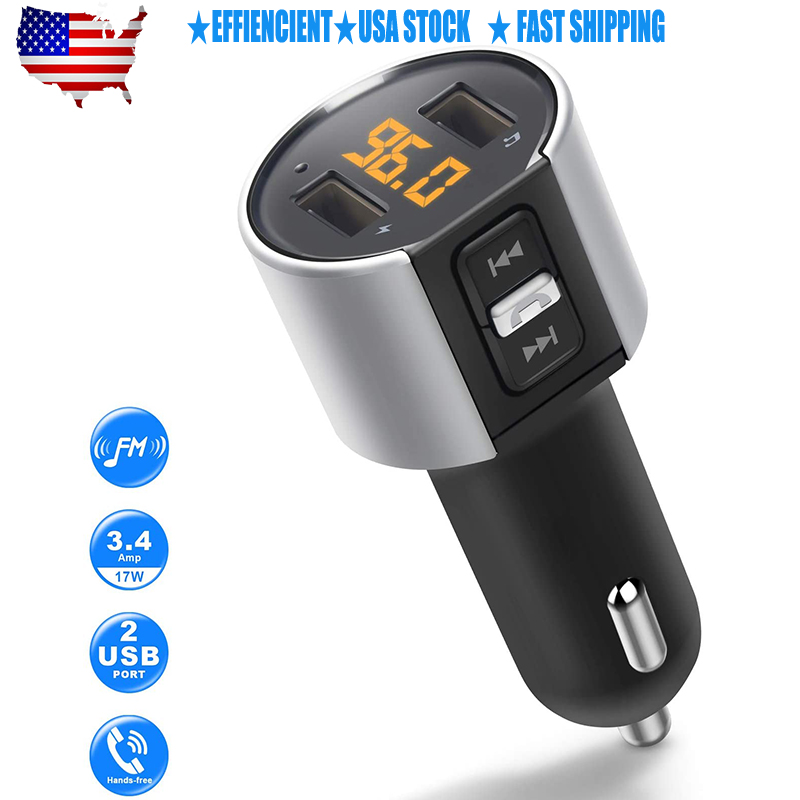 Car Bluetooth Cigarette Lighter FM Transmitters MP3 Adapter USB Car Charger US eBay